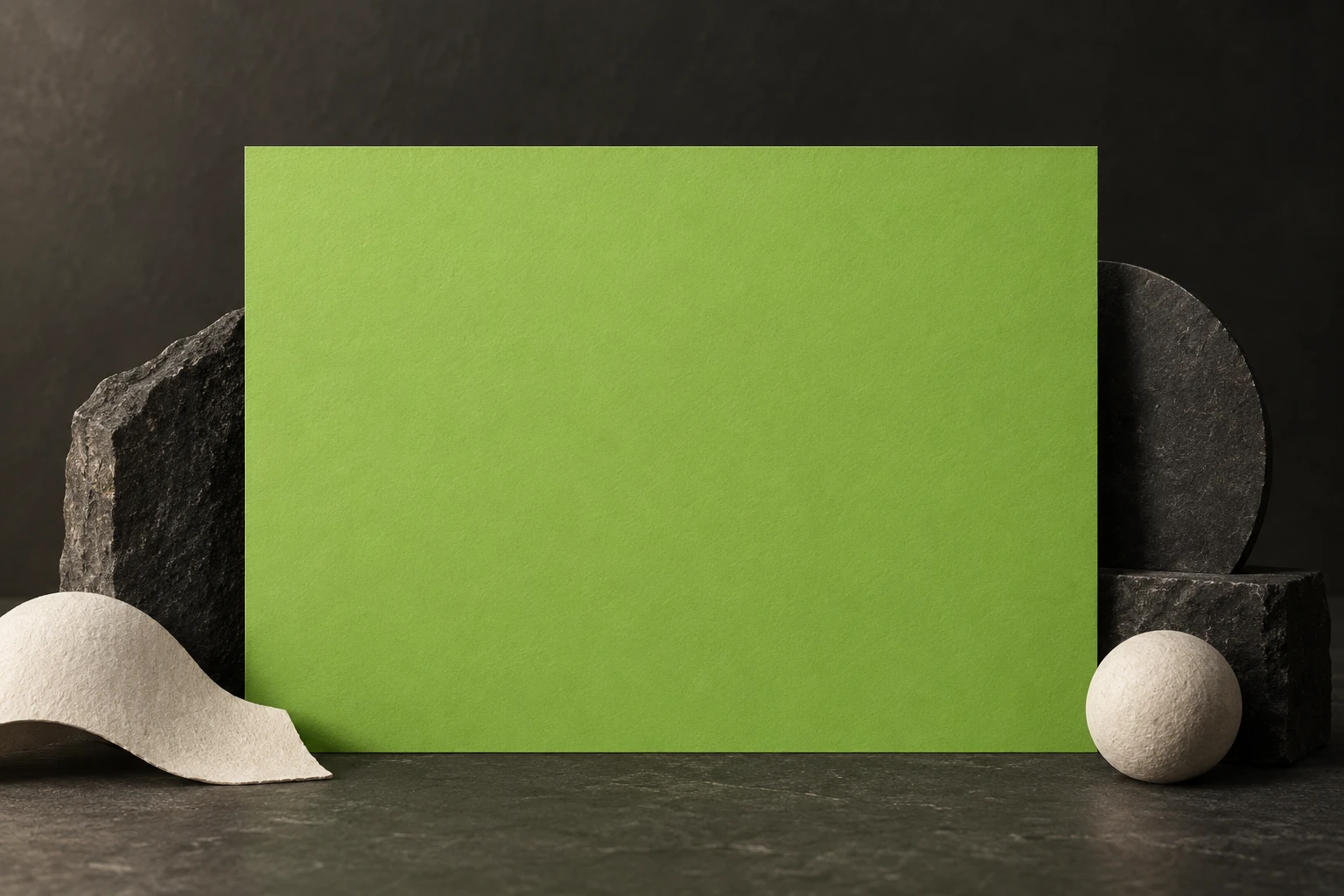 Grüne matte Atelierfläche