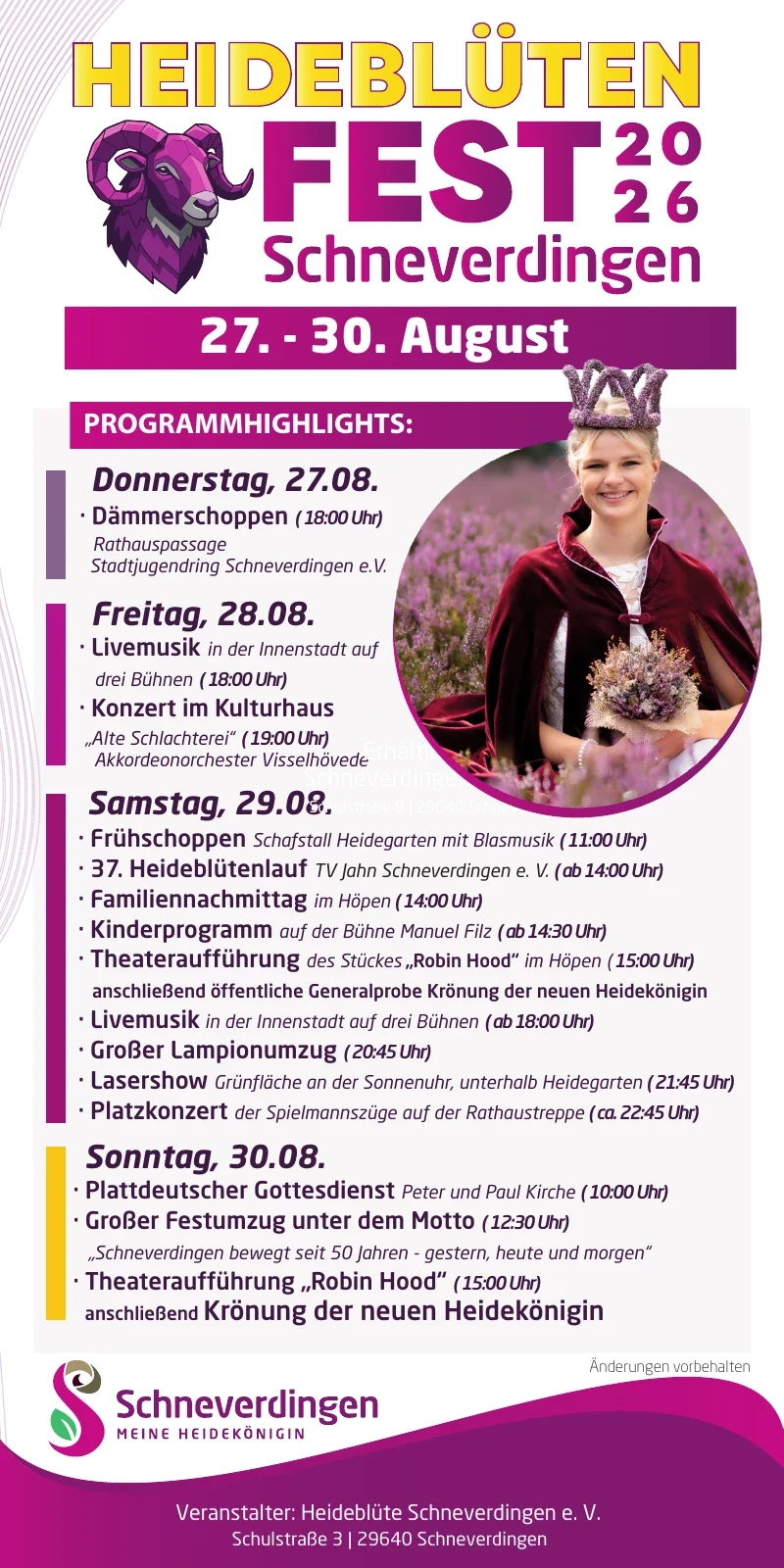 Flyer zum Heideblütenfest Schneverdingen – Referenz ansehen