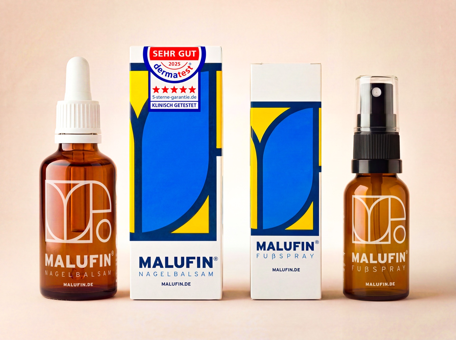 MALUFIN Nagelbalsam und Fußspray mit Verpackungen